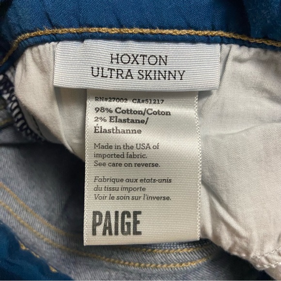 Paige Hoxton Ultra Skinny Denim Jeans Blue - Picture 13 of 14